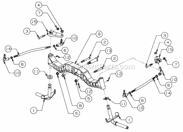 Front Axle And Connections Diagram and Parts List for 2164 13A-264G100 Cub Cadet Lawn Tractor